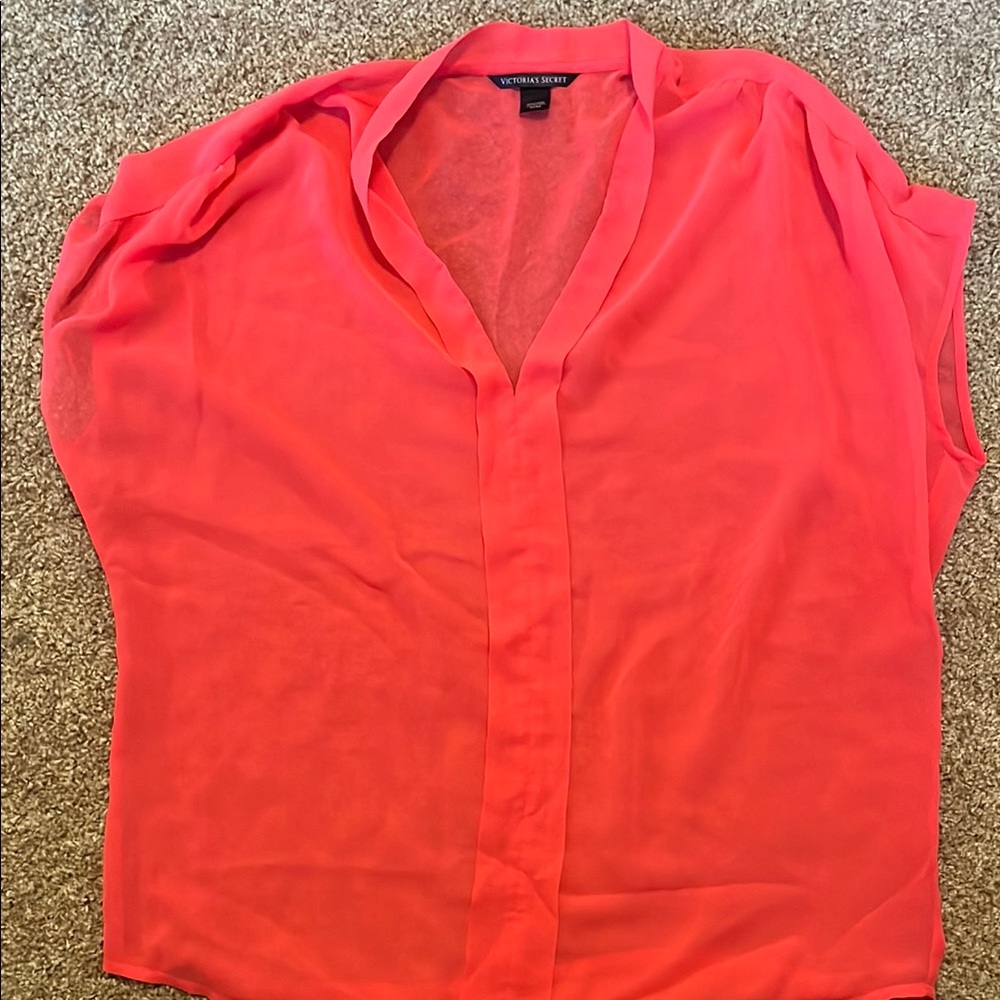 Victoria's Secret Pink Boxy Blouse with Mandarin Collar
